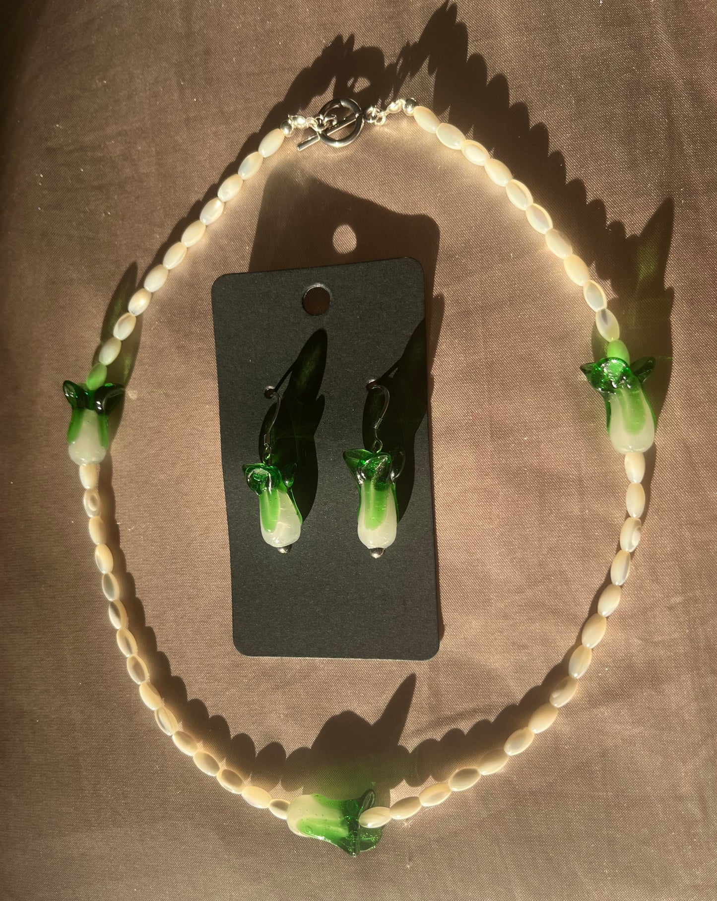 Rice n Bok Choy necklace